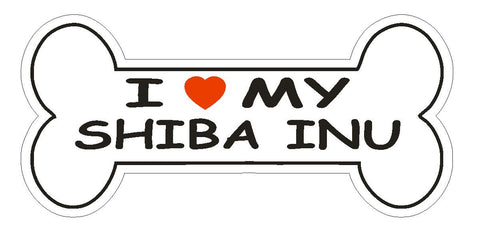 Love My Shiba Inu Bumper Sticker or Helmet Sticker D2540 Dog Bone Decal - Winter Park Products
