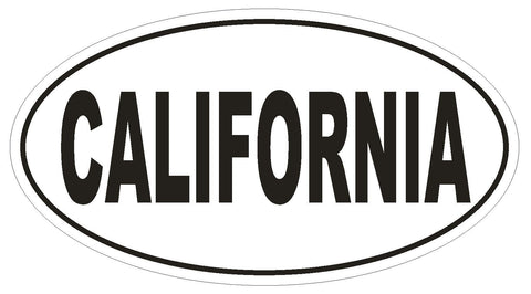 California Oval Bumper Sticker or Helmet Sticker D2321 State Euro Oval - Winter Park Products