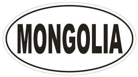 Mongolia Oval Bumper Sticker or Helmet Sticker D2202 Euro Oval Country Code - Winter Park Products