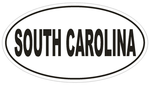 South Carolina Oval Bumper Sticker or Helmet Sticker D2368 State Euro Oval - Winter Park Products