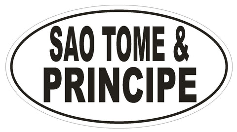 Sao Tome & Principe Oval Bumper Sticker or Helmet Sticker D2223 Country Code - Winter Park Products