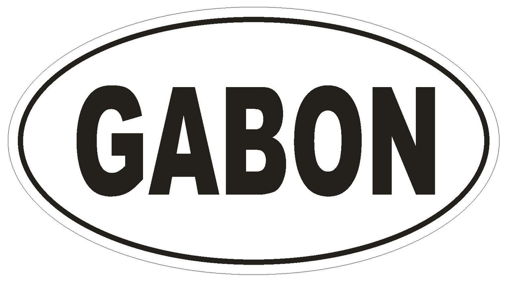 Gabon Oval Bumper Sticker or Helmet Sticker D2292 Euro Oval Country Code - Winter Park Products