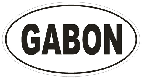 Gabon Oval Bumper Sticker or Helmet Sticker D2292 Euro Oval Country Code - Winter Park Products