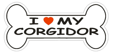 Love My Corgidor Bumper Sticker or Helmet Sticker D2446 Dog Bone Pet Lover - Winter Park Products