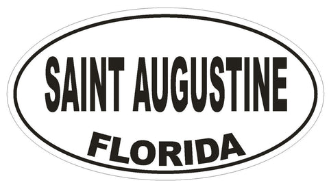Saint Augustine Florida Oval Bumper Sticker or Helmet Sticker D2618 Oval Decal - Winter Park Products