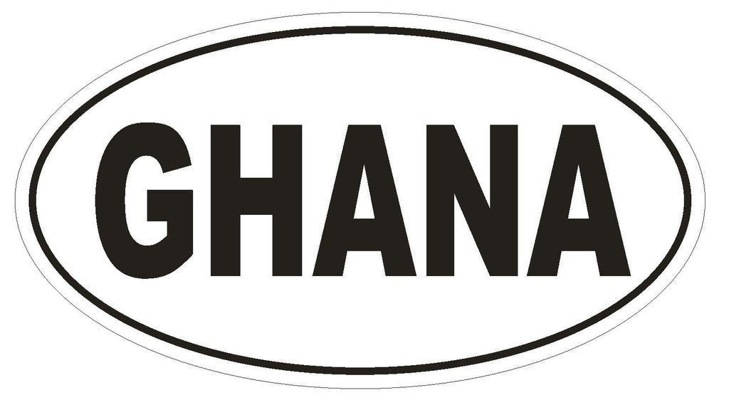 Ghana Oval Bumper Sticker or Helmet Sticker D2295 Euro Oval Country Code - Winter Park Products