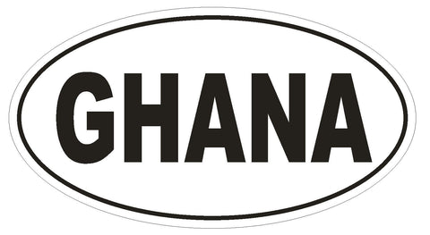 Ghana Oval Bumper Sticker or Helmet Sticker D2295 Euro Oval Country Code - Winter Park Products