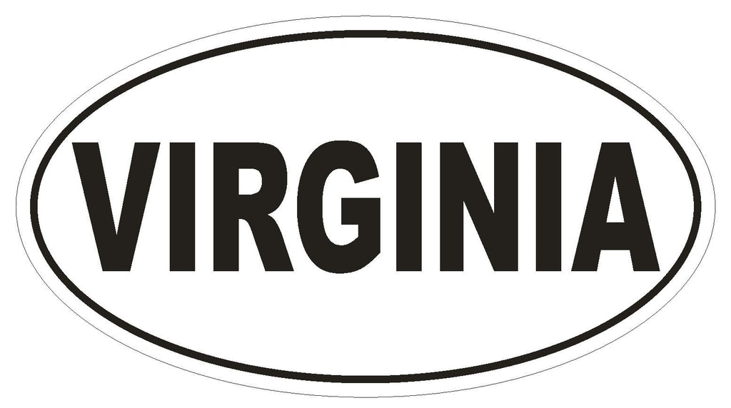 Virginia Oval Bumper Sticker or Helmet Sticker D2346 State Euro Oval - Winter Park Products
