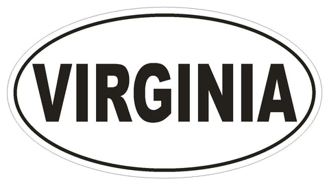 Virginia Oval Bumper Sticker or Helmet Sticker D2346 State Euro Oval - Winter Park Products