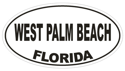 West Palm Beach Florida Oval Bumper Sticker or Helmet Sticker D2666 Euro Decal - Winter Park Products