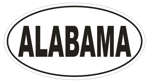 Alabama Oval Bumper Sticker or Helmet Sticker D2317 State Euro Oval - Winter Park Products