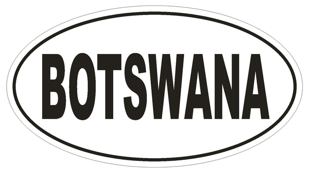 Botswana Oval Bumper Sticker or Helmet Sticker D2253 Euro Oval Country Code - Winter Park Products