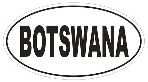 Botswana Oval Bumper Sticker or Helmet Sticker D2253 Euro Oval Country Code - Winter Park Products