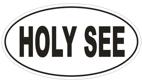 Holy See Oval Bumper Sticker or Helmet Sticker D2301 Euro Oval Country Code - Winter Park Products