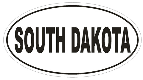 South Dakota Oval Bumper Sticker or Helmet Sticker D2369 State Euro Oval - Winter Park Products