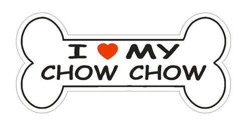 Love My Chow Chow Bumper Sticker or Helmet Sticker D2386 Dog Bone Pet Lover - Winter Park Products
