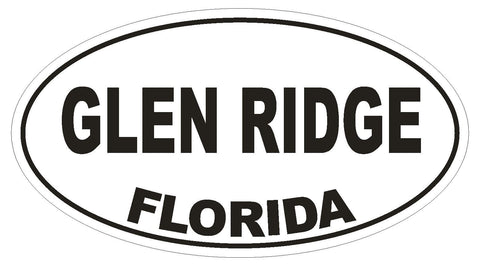Glen Ridge Florida Oval Bumper Sticker or Helmet Sticker D2655 Euro Decal - Winter Park Products