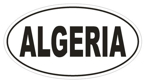 Algeria Oval Bumper Sticker or Helmet Sticker D2212 Euro Oval Country Code - Winter Park Products