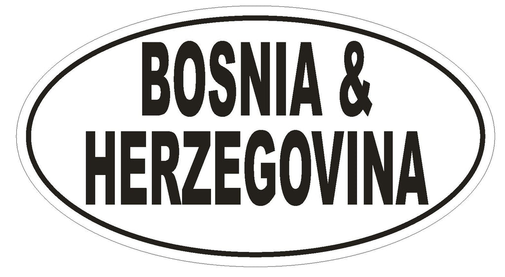 Bosnia & Harzegovina Oval Bumper Sticker or Helmet Sticker D2217 Country Code - Winter Park Products