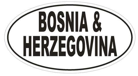 Bosnia & Harzegovina Oval Bumper Sticker or Helmet Sticker D2217 Country Code - Winter Park Products