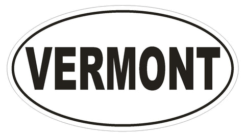 Vermont Oval Bumper Sticker or Helmet Sticker D2347 State Euro Oval - Winter Park Products