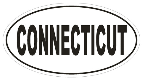 Connecticut Oval Bumper Sticker or Helmet Sticker D2323 State Euro Oval - Winter Park Products
