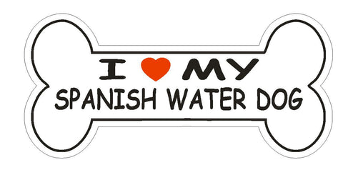 Love My Spanish Water Dog Bumper Sticker or Helmet Sticker D2554 Dog Bone Decal - Winter Park Products