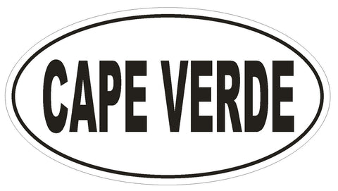 Cape Verde Oval Bumper Sticker or Helmet Sticker D2259 Euro Oval Country Code - Winter Park Products