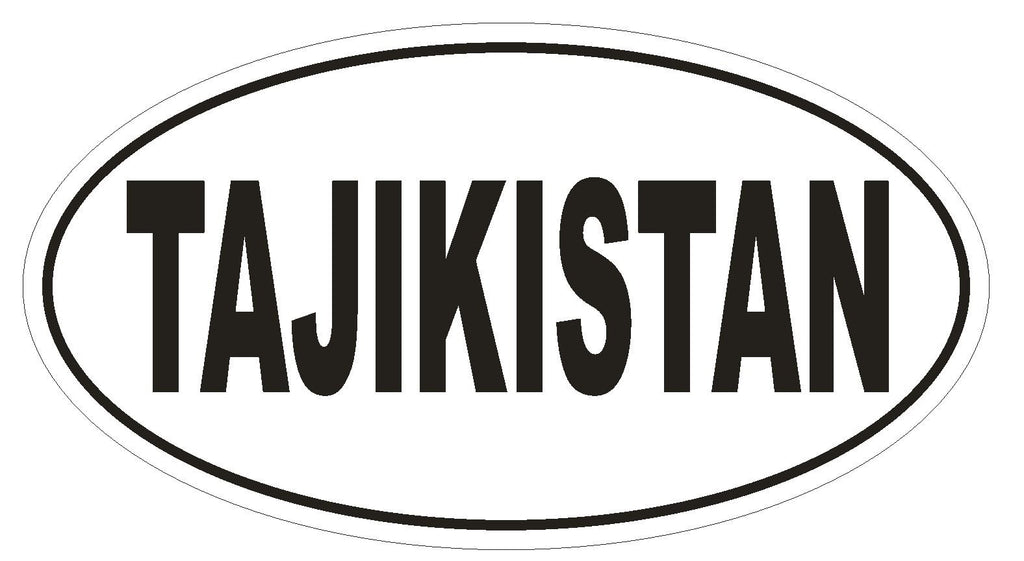 Tajikistan Oval Bumper Sticker or Helmet Sticker D2268 Euro Oval Country Code - Winter Park Products
