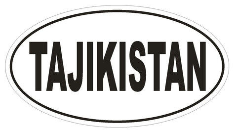 Tajikistan Oval Bumper Sticker or Helmet Sticker D2268 Euro Oval Country Code - Winter Park Products