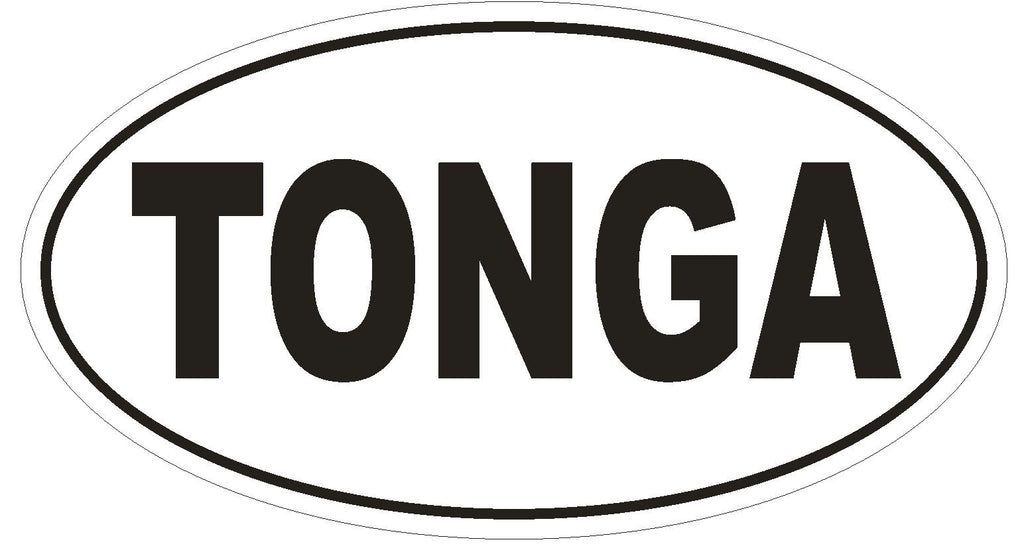 Tonga Oval Bumper Sticker or Helmet Sticker D2273 Euro Oval Country Code - Winter Park Products