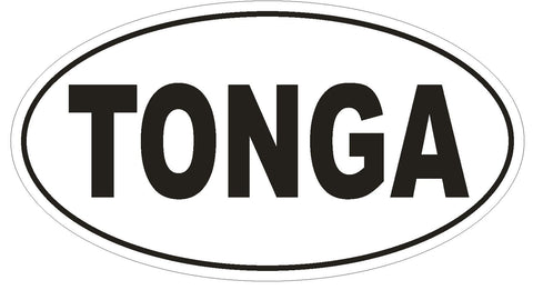 Tonga Oval Bumper Sticker or Helmet Sticker D2273 Euro Oval Country Code - Winter Park Products