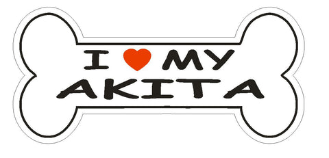 Love My Akita Bumper Sticker or Helmet Sticker D2370 Dog Bone Pet Lover - Winter Park Products
