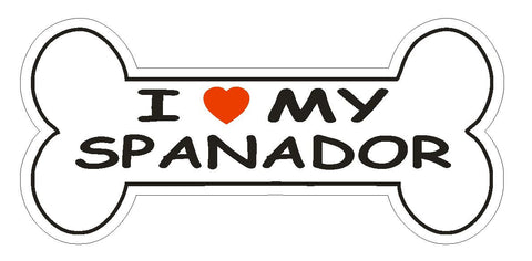 Love My Spanador Bumper Sticker or Helmet Sticker D2548 Dog Bone Decal - Winter Park Products