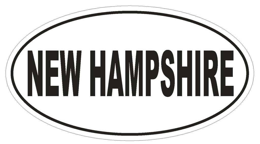 New Hampshire Oval Bumper Sticker or Helmet Sticker D2357 State Euro Oval - Winter Park Products