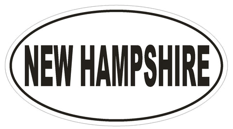 New Hampshire Oval Bumper Sticker or Helmet Sticker D2357 State Euro Oval - Winter Park Products