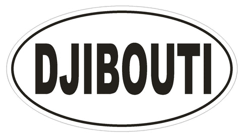 Djibouti Oval Bumper Sticker or Helmet Sticker D2284 Euro Oval Country Code - Winter Park Products