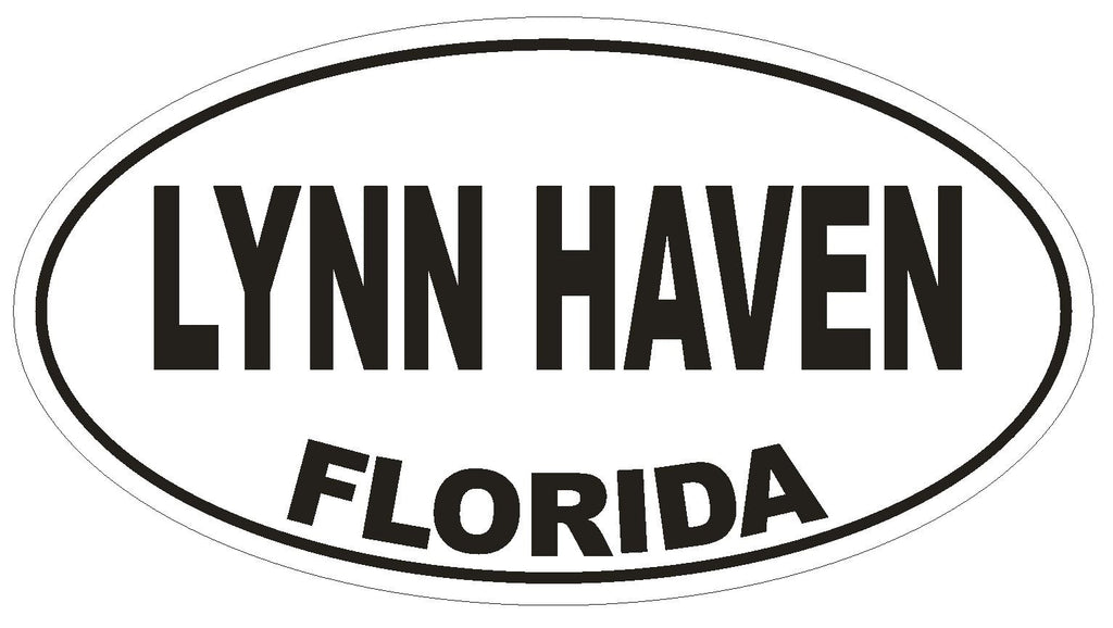 Lynn Haven Florida Oval Bumper Sticker or Helmet Sticker D2600 Euro Oval Decal - Winter Park Products