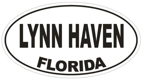Lynn Haven Florida Oval Bumper Sticker or Helmet Sticker D2600 Euro Oval Decal - Winter Park Products