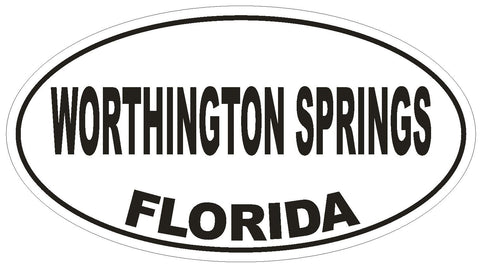 Worthington Springs Florida Oval Bumper Sticker or Helmet Sticker D2667 Decal - Winter Park Products