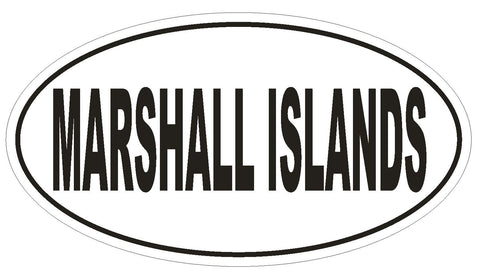 Marshall Islands Oval Bumper Sticker or Helmet Sticker D2206 Euro Country Code - Winter Park Products