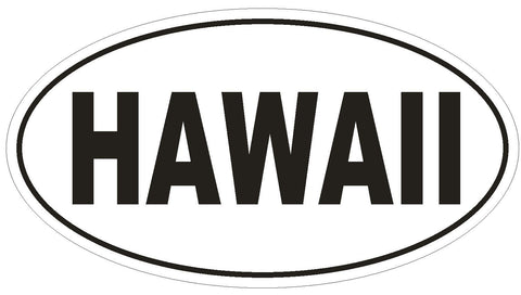 Hawaii Oval Bumper Sticker or Helmet Sticker D2326 State Euro Oval - Winter Park Products