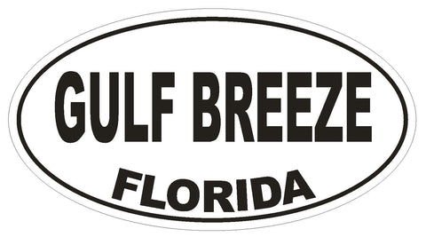 Gulf Breeze Florida Oval Bumper Sticker or Helmet Sticker D2636 Euro Oval Decal - Winter Park Products