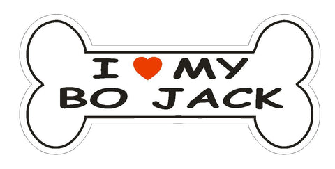 Love My Bo Jack Bumper Sticker or Helmet Sticker D2432 Dog Bone Pet Lover - Winter Park Products