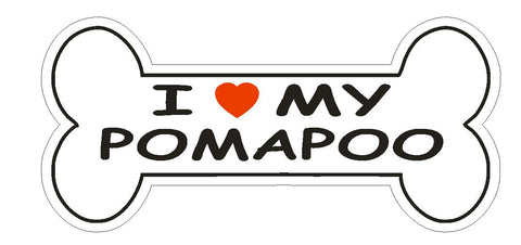 Love My Pomapoo Bumper Sticker or Helmet Sticker D2508 Dog Bone Decal - Winter Park Products