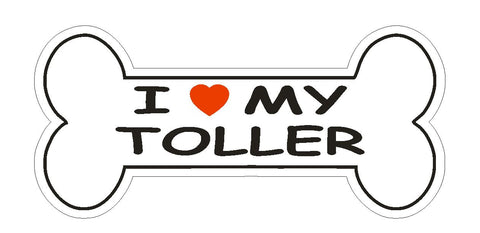 Love My Toller Bumper Sticker or Helmet Sticker D2409 Dog Bone - Winter Park Products