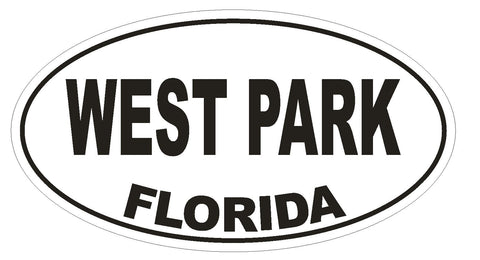 West Park Florida Oval Bumper Sticker or Helmet Sticker D2620 Euro Oval Decal - Winter Park Products