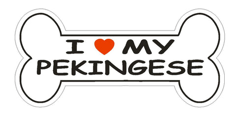 Love My Pekingese Bumper Sticker or Helmet Sticker D2395 Dog Bone Pet Lover - Winter Park Products