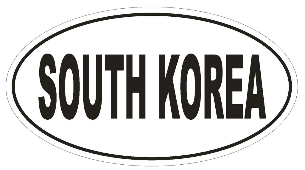 South Korea Oval Bumper Sticker or Helmet Sticker D2186 Euro Oval Country Code - Winter Park Products