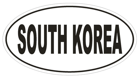 South Korea Oval Bumper Sticker or Helmet Sticker D2186 Euro Oval Country Code - Winter Park Products